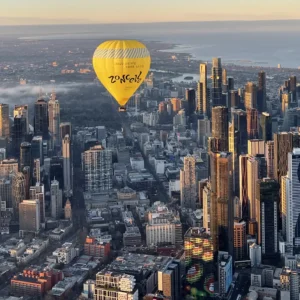 Hot air balloon flight over Melbourne