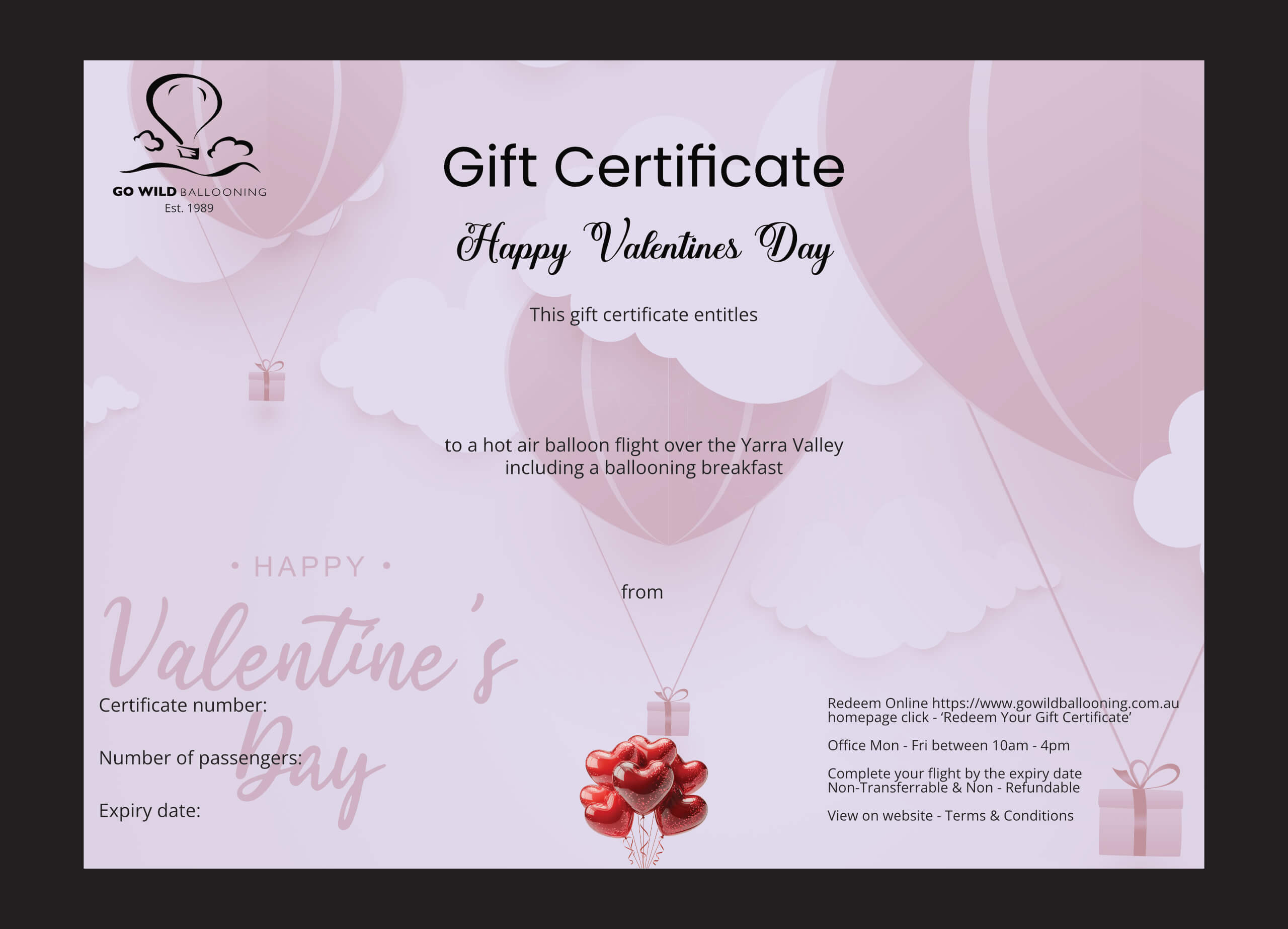 Yarra Valley Valentines Day Gift Certificate - Image 3