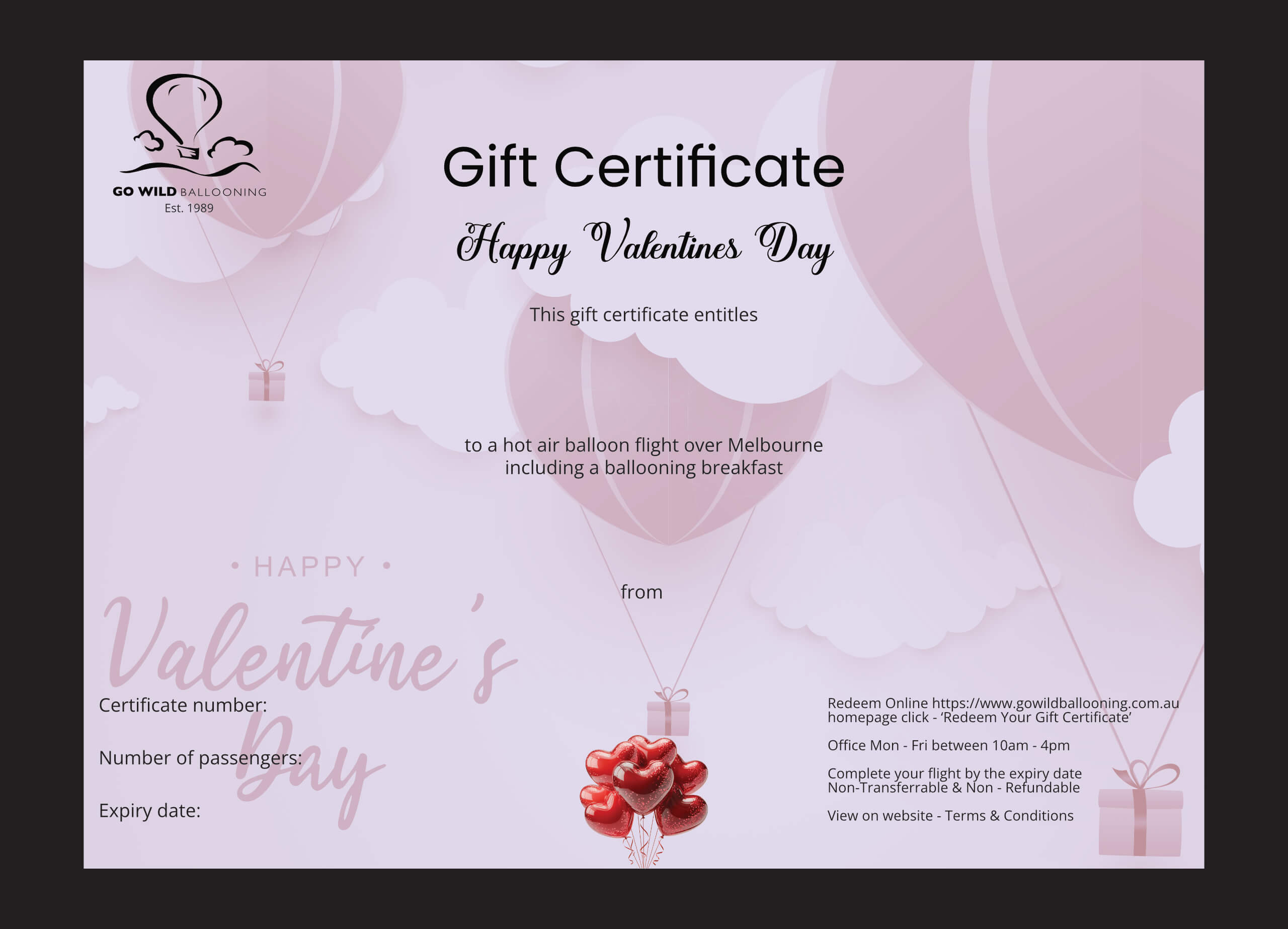 Melbourne Valentines Day Gift Certificate - Image 3