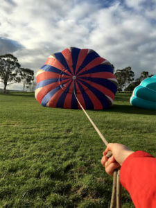 Top of the balloon as it inflates