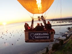 Sunrise hot air balloon flight over Geelong